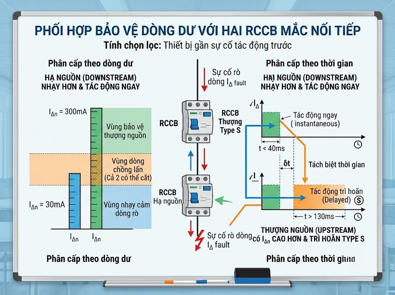 RCCB Type S và tính chọn lọc hoạt động như thế nào?